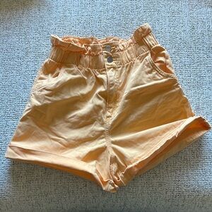 H&M bright orange high waisted shorts